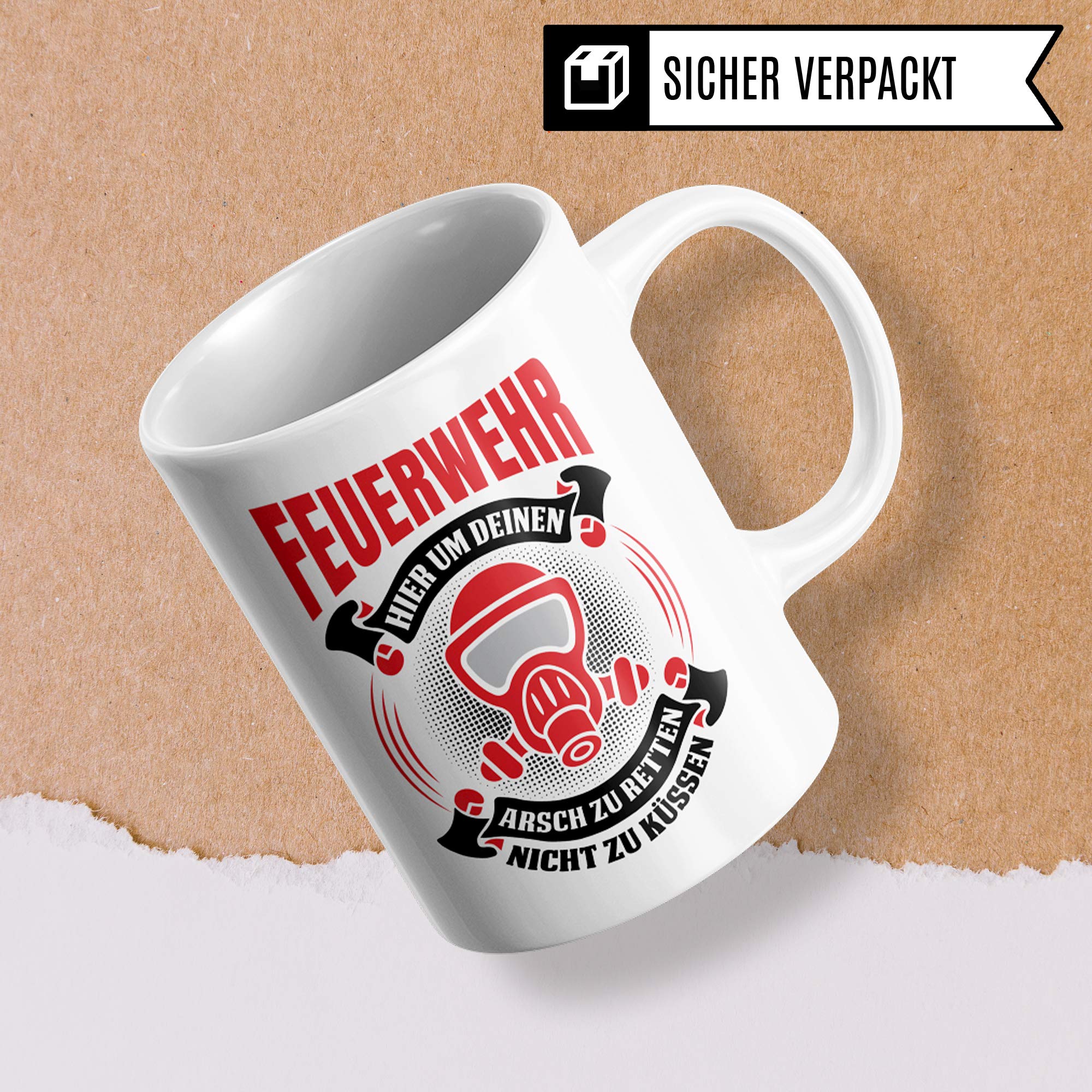 Pagma Druck Feuerwehr Tasse Geschenk, Feuerwehrmann Spruch Becher Geschenkidee, Kaffeetasse Freiwillige Feuerwehr (Weiß/Weiß)