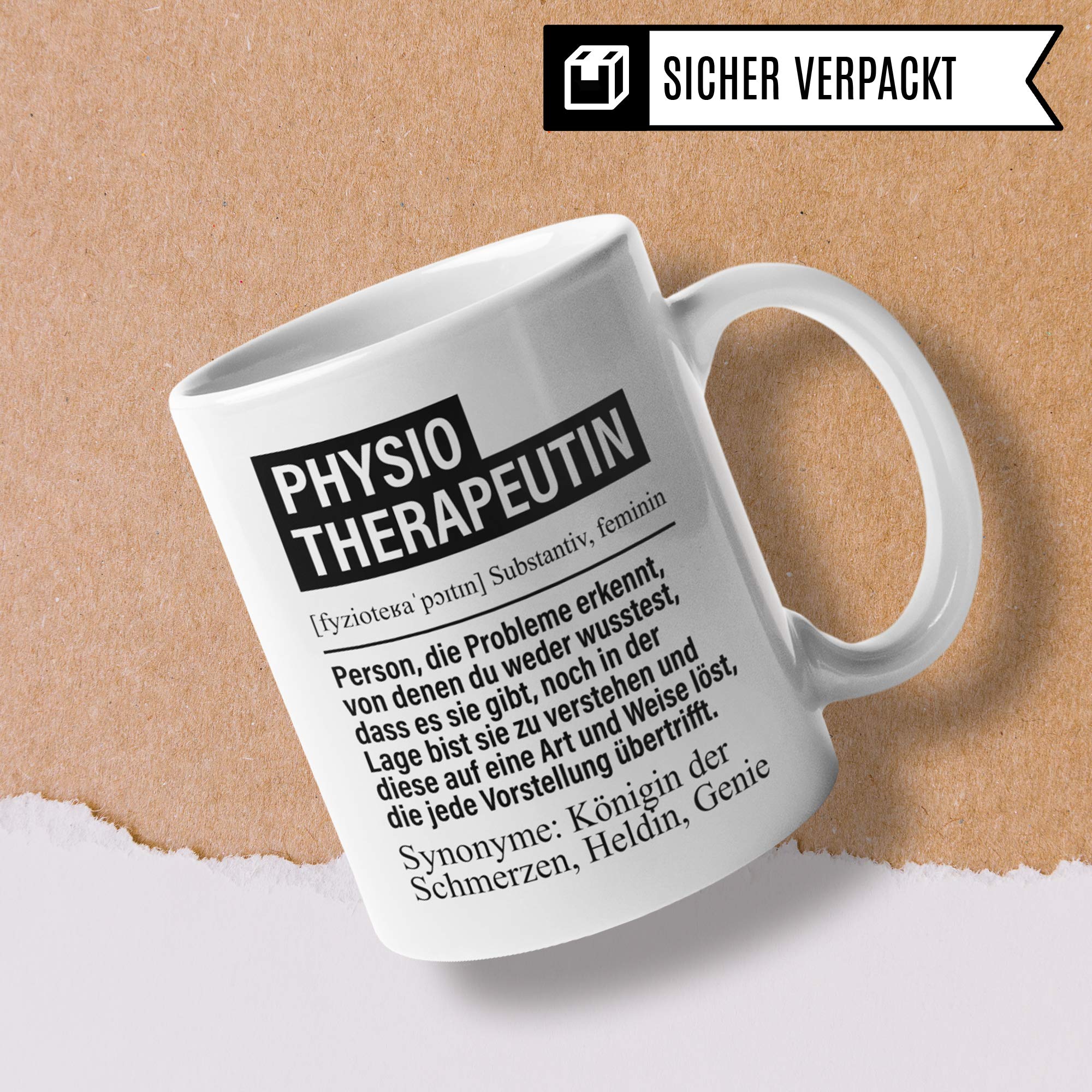 Tasse Physiotherapeut, Physiotherapie Geschenke Becher, Physiotherapeuten Kaffeetasse Geschenkidee Spruch, Kaffeebecher Krankengymnastik Physio Motiv lustig