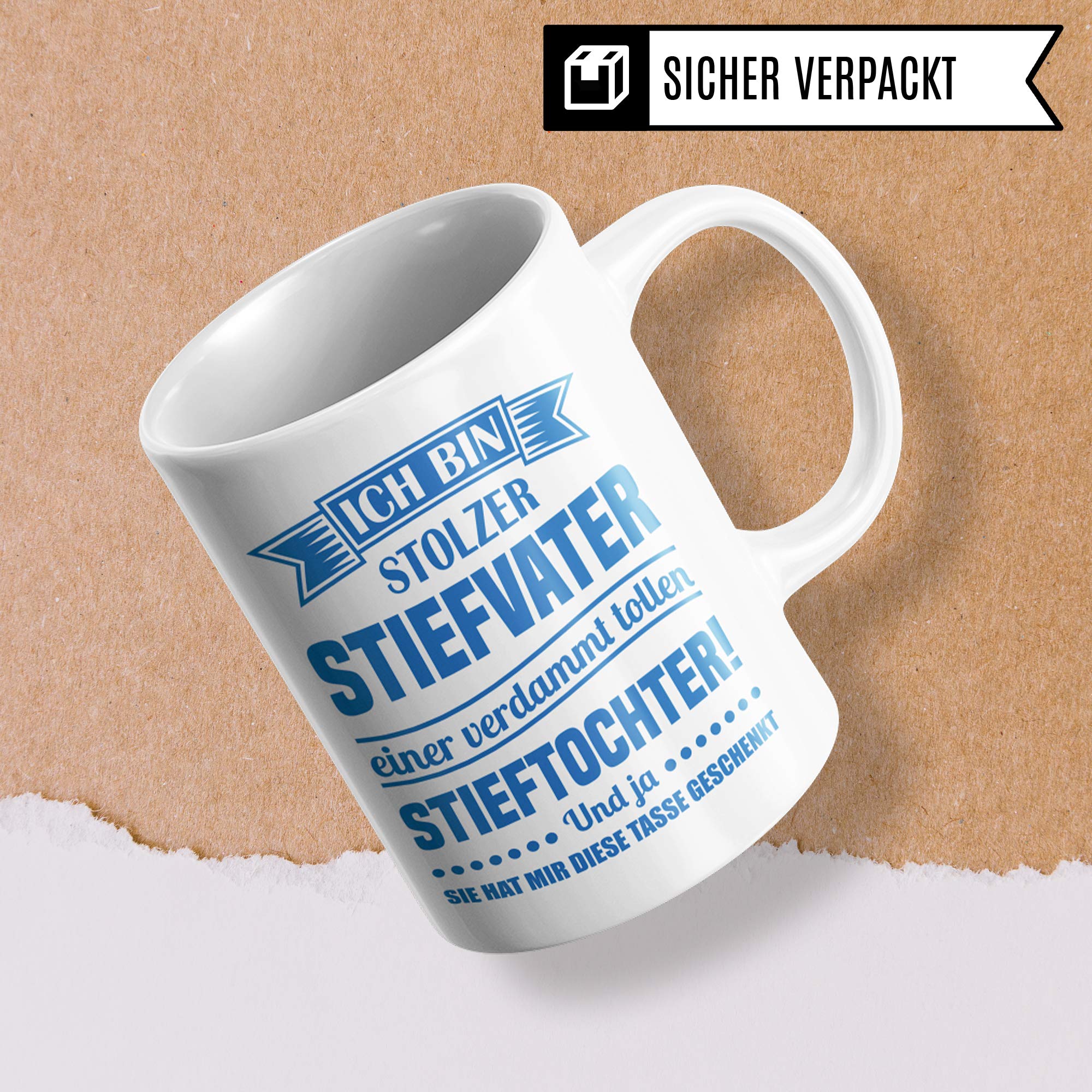 Pagma Druck Tasse Stiefvater Stieftochter, Bonus Papa Kaffeebecher Geschenk Spruch, Bonuspapa Stief Vater Geschenkidee